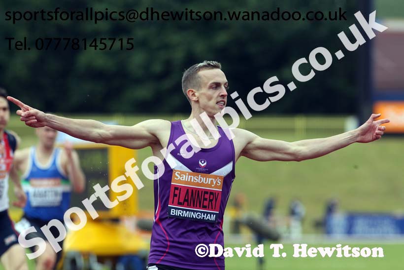 Niall Flannery (Newham) 400 metres hurdles, 2014 Sainsbury's British Championships. Photo: David T. Hewitson/Sports for All Pics